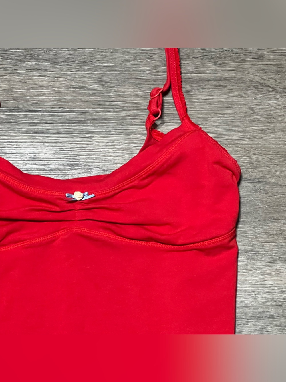 Intimately Free People Medium Wear It Out Tank Cami Red Rose Cropped Ruched - Picture 2 of 8